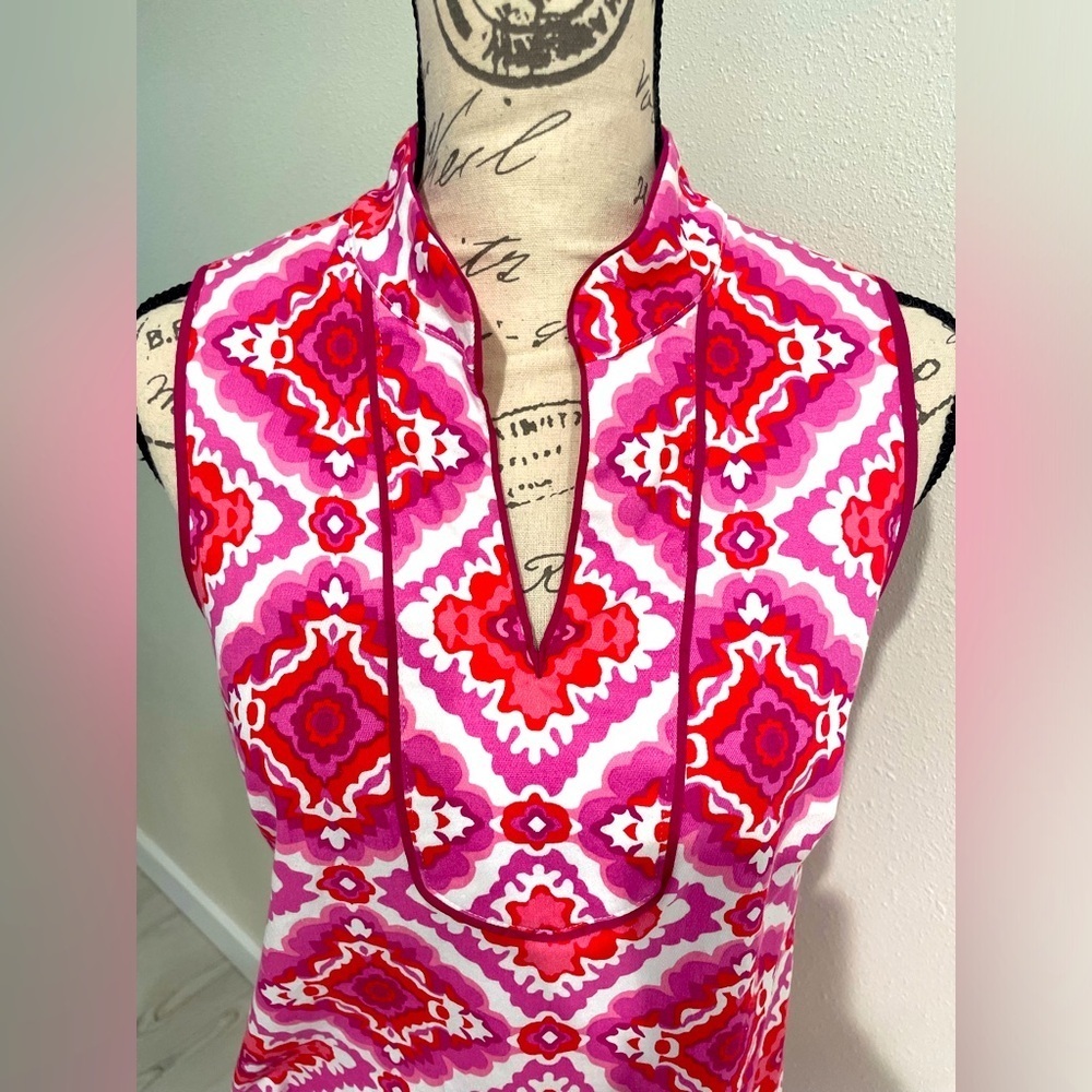 💎 Kensie Stretch Midi Dress pink & red size 8 EUC 🥰 - Picture 3 of 6